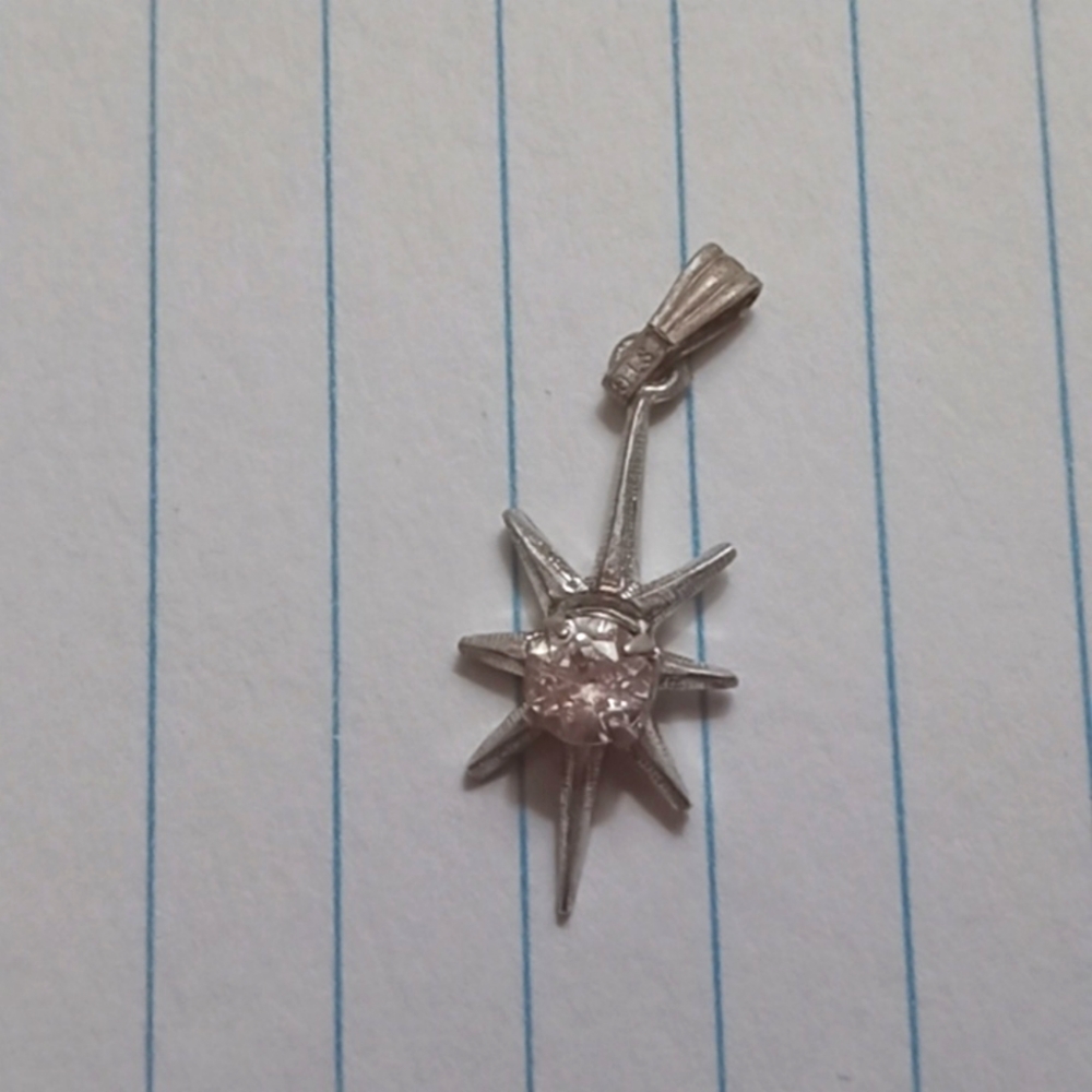 Sterling Silver Starburst Pendant Only No Chain!